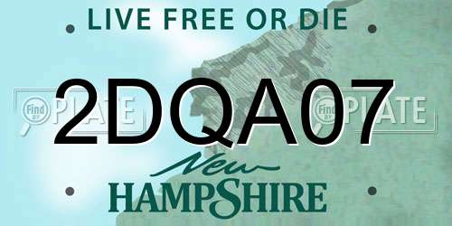 2DQA07 New Hampshire License Plate