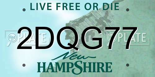 2DQG77 New Hampshire License Plate
