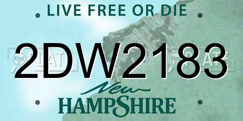 2DW2183 New Hampshire License Plate
