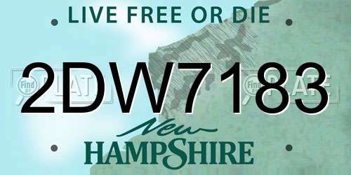2DW7183 New Hampshire License Plate