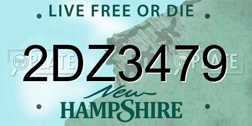 2DZ3479 New Hampshire License Plate