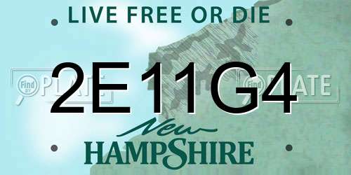 2E11G4 New Hampshire License Plate
