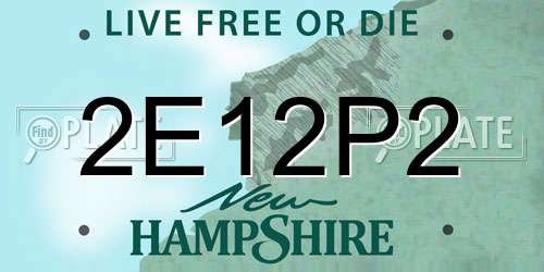 2E12P2 New Hampshire License Plate