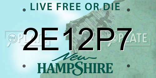 2E12P7 New Hampshire License Plate