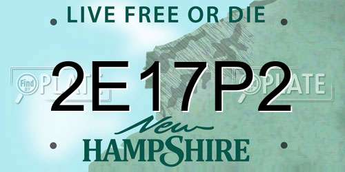 2E17P2 New Hampshire License Plate