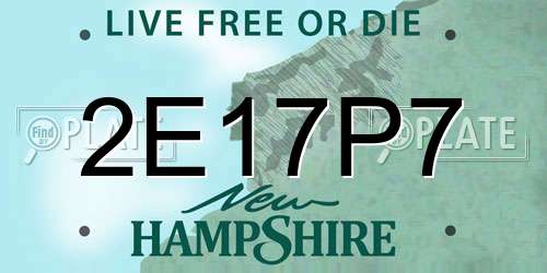2E17P7 New Hampshire License Plate