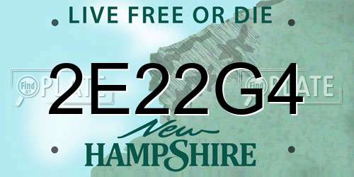 2E22G4 New Hampshire License Plate