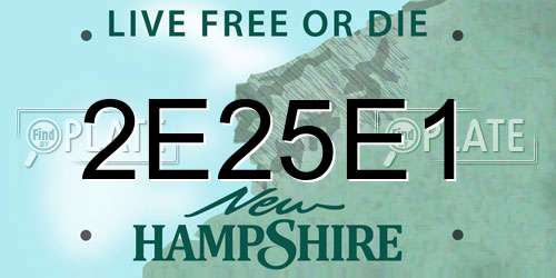 2E25E1 New Hampshire License Plate