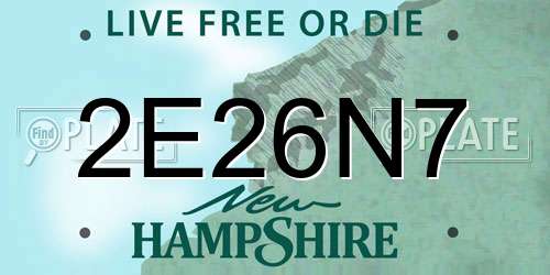 2E26N7 New Hampshire License Plate