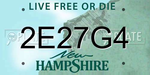2E27G4 New Hampshire License Plate