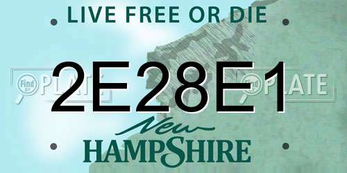 2E28E1 New Hampshire License Plate