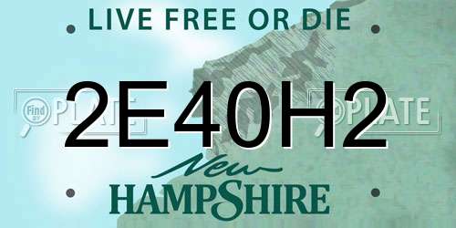 2E40H2 New Hampshire License Plate