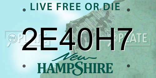 2E40H7 New Hampshire License Plate