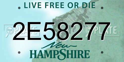 2E58277 New Hampshire License Plate