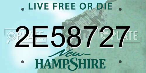 2E58727 New Hampshire License Plate