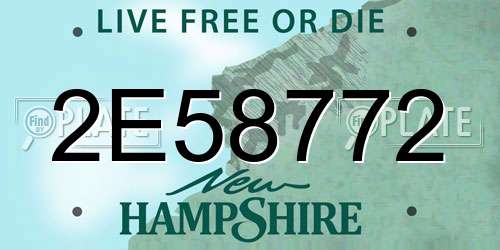 2E58772 New Hampshire License Plate