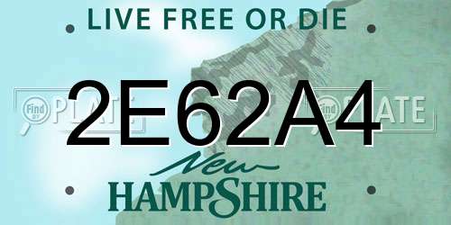 2E62A4 New Hampshire License Plate