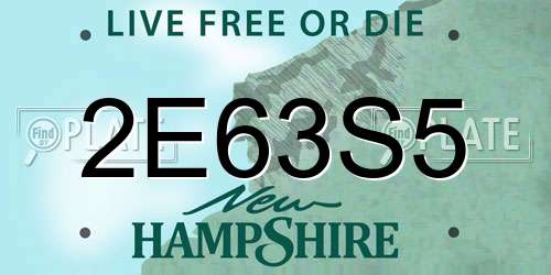 2E63S5 New Hampshire License Plate