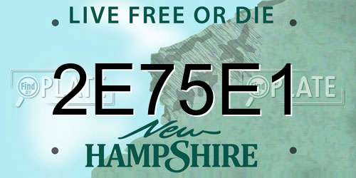 2E75E1 New Hampshire License Plate