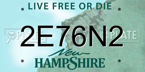 2E76N2 New Hampshire License Plate