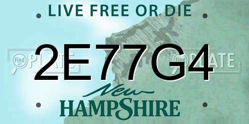 2E77G4 New Hampshire License Plate