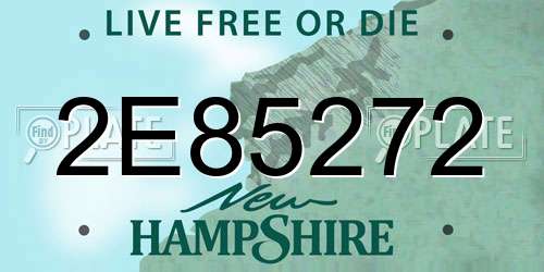 2E85272 New Hampshire License Plate