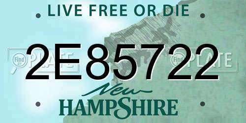 2E85722 New Hampshire License Plate
