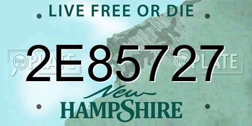 2E85727 New Hampshire License Plate
