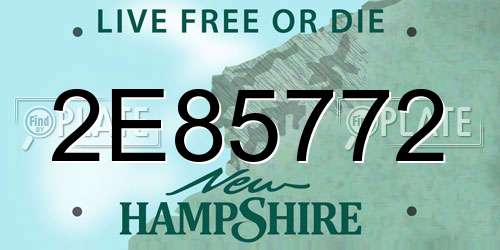 2E85772 New Hampshire License Plate