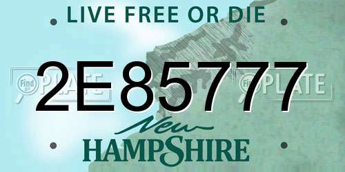 2E85777 New Hampshire License Plate
