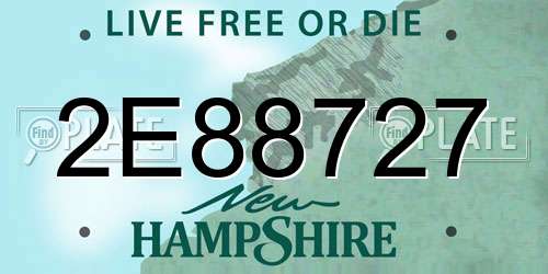 2E88727 New Hampshire License Plate