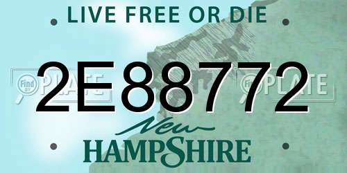 2E88772 New Hampshire License Plate