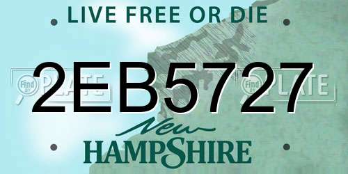 2EB5727 New Hampshire License Plate
