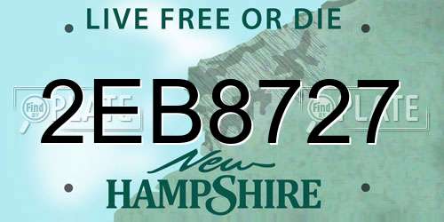 2EB8727 New Hampshire License Plate