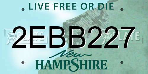 2EBB227 New Hampshire License Plate