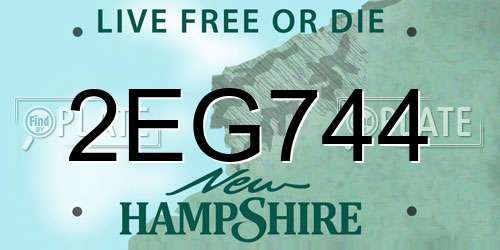2EG744 New Hampshire License Plate