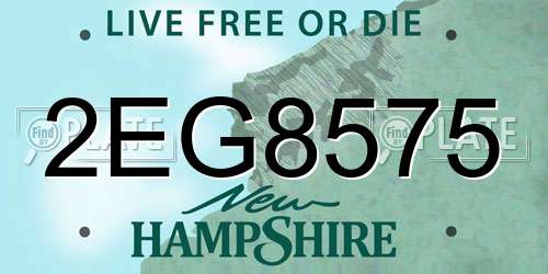 2EG8575 New Hampshire License Plate