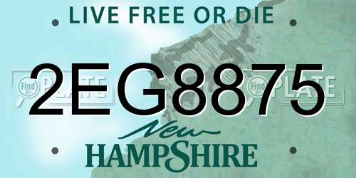 2EG8875 New Hampshire License Plate