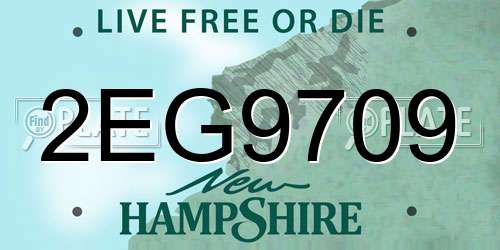 2EG9709 New Hampshire License Plate