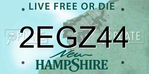 2EGZ44 New Hampshire License Plate