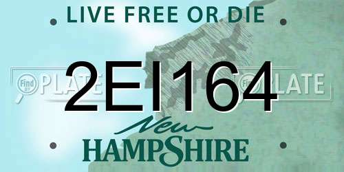 2EI164 New Hampshire License Plate