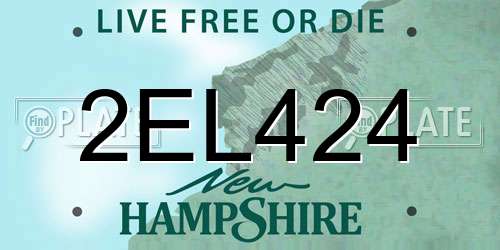 2EL424 New Hampshire License Plate