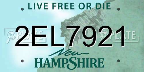 2EL7921 New Hampshire License Plate