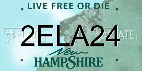 2ELA24 New Hampshire License Plate