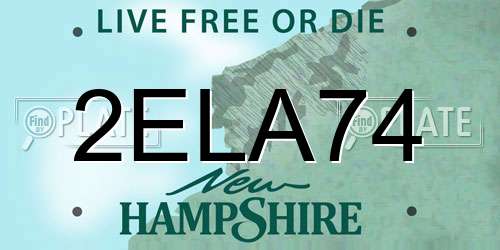 2ELA74 New Hampshire License Plate