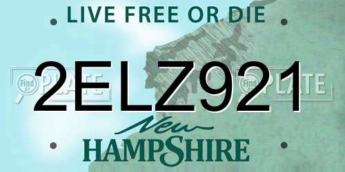 2ELZ921 New Hampshire License Plate