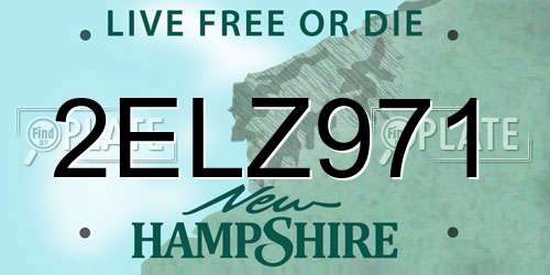 2ELZ971 New Hampshire License Plate