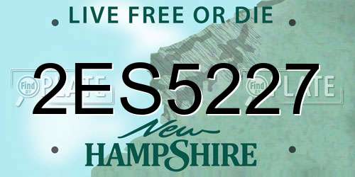 2ES5227 New Hampshire License Plate