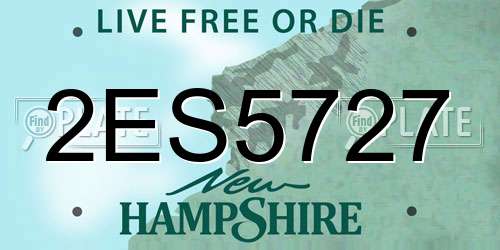 2ES5727 New Hampshire License Plate