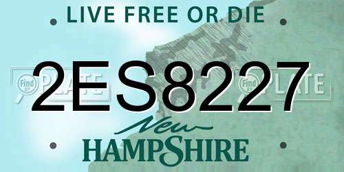 2ES8227 New Hampshire License Plate
